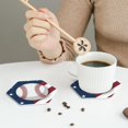 thumbnail image 5 of America Baseball Set of 6 Faux Leather 4 Inch Coasters Drinks Tabletop Home Dinning Hexagon, 5 of 6