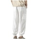 thumbnail image 3 of Pantalones largos para hombre, estilo fino, con sujeción en los pies, ventilación, sensación de suspensión, pantalones de lino para ocio, pantalones de poliéster para hombre., 3 of 4