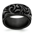 thumbnail image 1 of Grey Titanium Ring Band Wedding Edward Mirell Black Ti Casted 11mm, 1 of 6