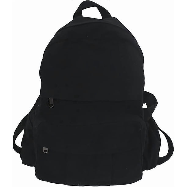 Women's Laptop Backpack Travel Canvas Rucksack Women's Retro Aesthetic Backpack School, Black//White, Canvas Backpacks