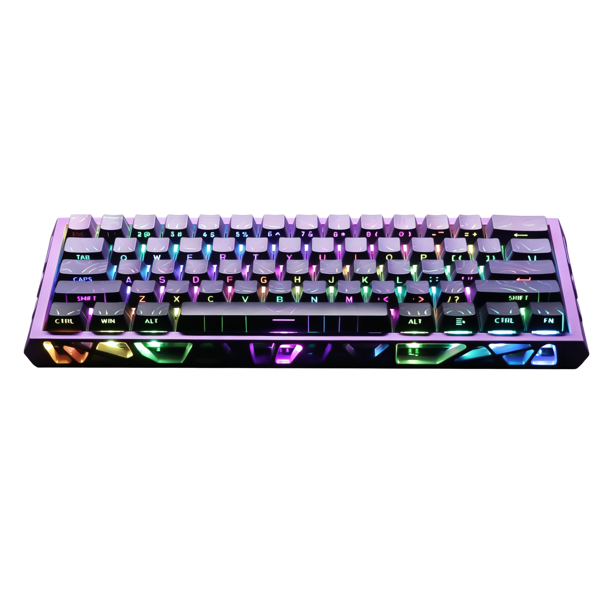 GAMINJA Mechanical Gaming Keyboard,Ultra Compact 60% Form Factor,61 Key Hot Swappable Mechanical Gaming Keyboard,RGB Backlit,Compatible with Windows Laptops, PC and Mac(Purple&Black)