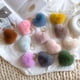 thumbnail image 4 of Nvzi Llavero de peluche con forma de corazón - 2 llaveros pequeños, anilla de acero inoxidable, llaveros de uso diario de 6 × 3,54 pulgadas, poliéster suave, apto para llavero de coche, azul claro, 4 of 5