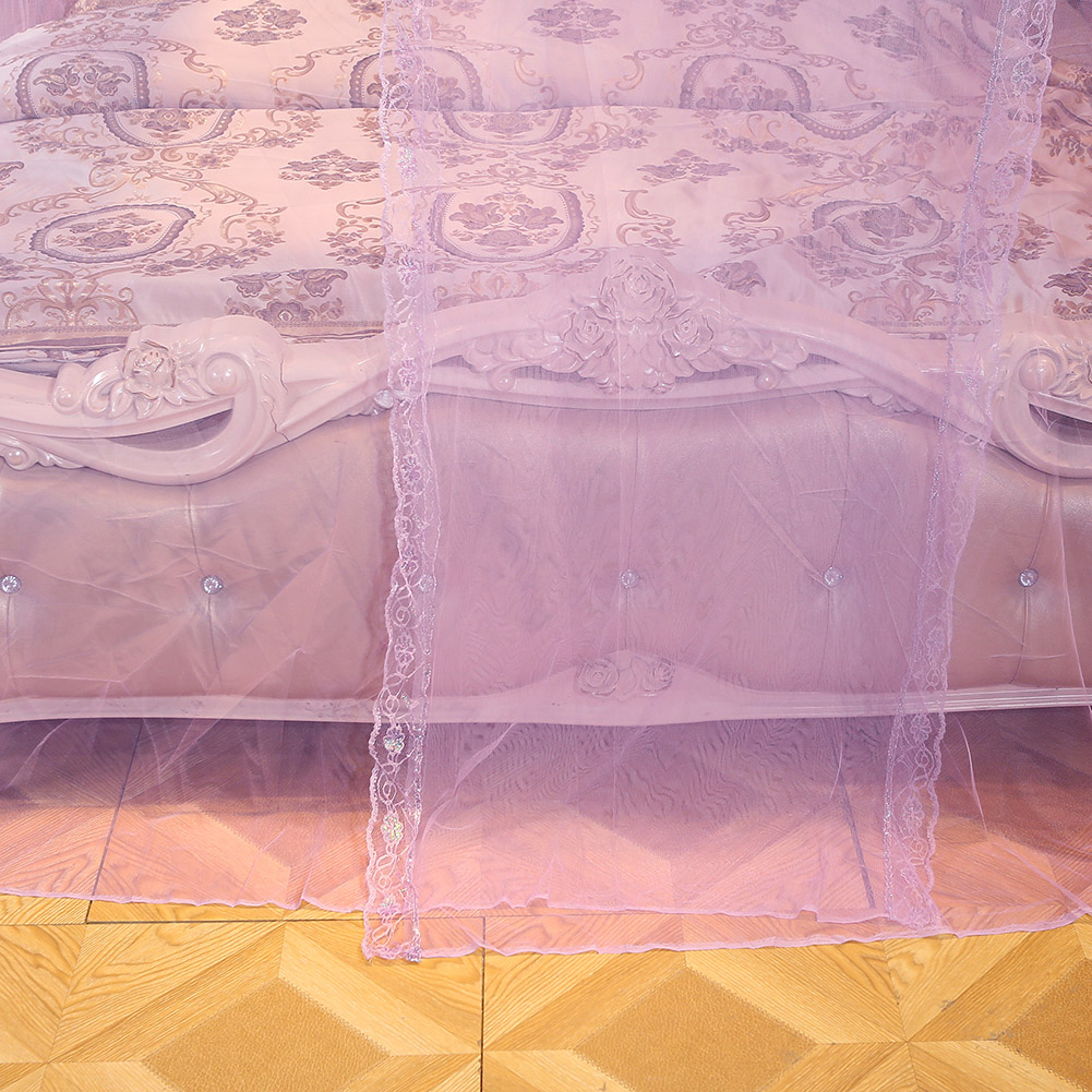Moustiquaire De Lit Princesse - Filet Dentelle Blanc - 3 Ouvertures - 180x200x200 Cm - Polyester