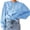 Sky blue, variant on Women Peplum Puff Sleeve Blouse Babydoll Button Down Shirts Fall Casual Doll Collar Tops