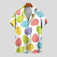 thumbnail image 1 of Fridja Compression Shirt for Men Trendy Easter Day Button Down Shirt Fun Easter Bunny Ear Print Short Sleeve Tropical Holiday Top for Seaside(Red,L), 1 of 5