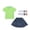 Mint Green, variant on Loopsun Girls Solid Short Sleeve Round Neck Top Denim Mini Skirt Matching Socks Fashion Casual Outfit