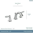 thumbnail image 2 of Moen TV6620 Brantford Chrome Two-Handle High Arc Widespread Bathroom Sink Faucet for 3-Hole Setups with Valve Included, 2 of 5