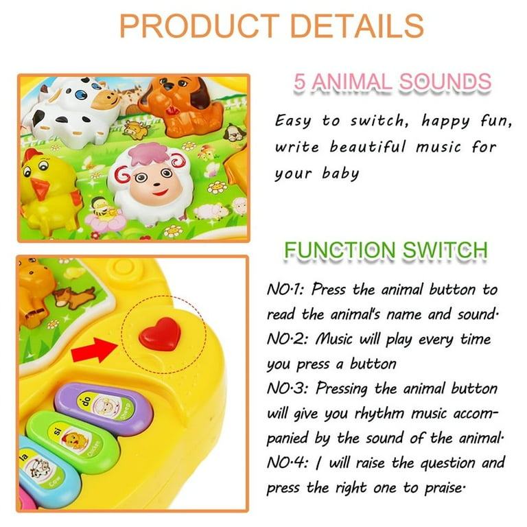 POINTERTECK Musical Baby Toys 6 to 12 Months, Baby Piano Light Up Animal  Musical Toys for Toddlers 1-3, Infant Kids Learning Toys for 1 Year Old  Girl Boy, Baby Toys 12-18 Months Gifts 