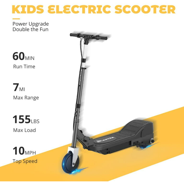 smog sød Prelude Maxtra Scooters E100 Electric Scooter for Kids Ages 6-12 - Up to 10 mph,  Foldable and Adjustable Handlebar - Walmart.com