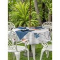 thumbnail image 2 of Outdoor Tablecloth with Umbrella Hole and Zipper, Orange Blue Pumpkins Fall Round Table Cloth 54 Inch Waterproof Tablecloth, Weeping Botanical Thanksgiving Vintage Picnic Table Cover for Patio, 2 of 7
