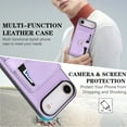thumbnail image 4 of Detachable Magnetic Phone Cases Compatible with iPhone Air, Case with Card Holder, Compatible with Magsafe, Classic PU Leather Kickstand Wallet Phone Cover for iPhone Air, Purple, 4 of 8