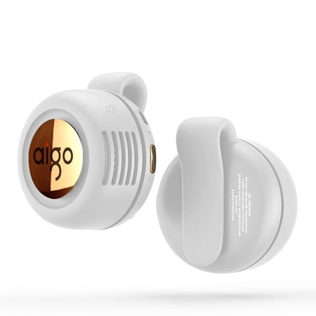 aigo AGF-03 Mini Bladeless Fan Portable Clip Type Silent Fan with 3-gear Wind Adjustment 360° Wind Direction Adjustment White