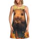 thumbnail image 1 of Easygdp Cute Sunflower Guinea Pig para Vestido Transpirable de Mujer, Vestido Suelto de Manga Corta con Pliegues y Bolsillos para el Verano, 1 of 7