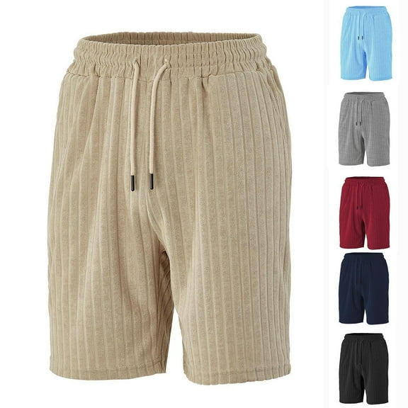 Dagugfen Mens Shorts Casual Elastic Waist Drawstring Twill Loose Stretch Comfy Gym Walking Sweatshorts