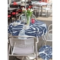 thumbnail image 5 of Outdoor Tablecloth with Umbrella Hole for Patio/Picnic/Party/Camping, Navy Blue Monstera Deliciosa Waterproof Table Cloth Round Cover Washable, Summer Botanical Tropical (Dia 54"), 5 of 9