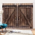 thumbnail image 6 of Rustic Wooden Barn Door Curtains for Living Room Decoration Rod Pocket Wood Brown Door Window Curtains Farmhouse Art Printed Bedroom Window Drapes Treatment Fabric[170x200cm], 6 of 10