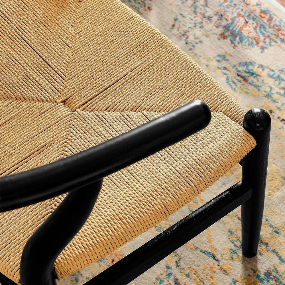 Heavenly Collection | Wishbone Black Wood Dining Chair for Kitchen or Dining Room