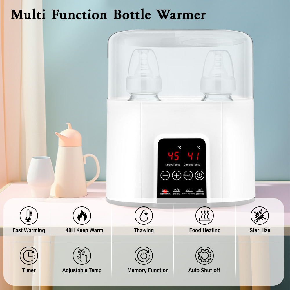 Yadala Baby Bottle Warmer, Bottle Sterilizer, 7-in-1 Fast Bottle Warmer Food Heater & Defros, White - image 5 of 7
