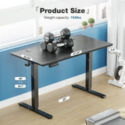 edx Electric Standing Desk, Height Adjustable Desk, 48 x 24 Inches Ergonomic Stand up Desk with Memory Preset and T-Shaped Metal Bracket for Home Office