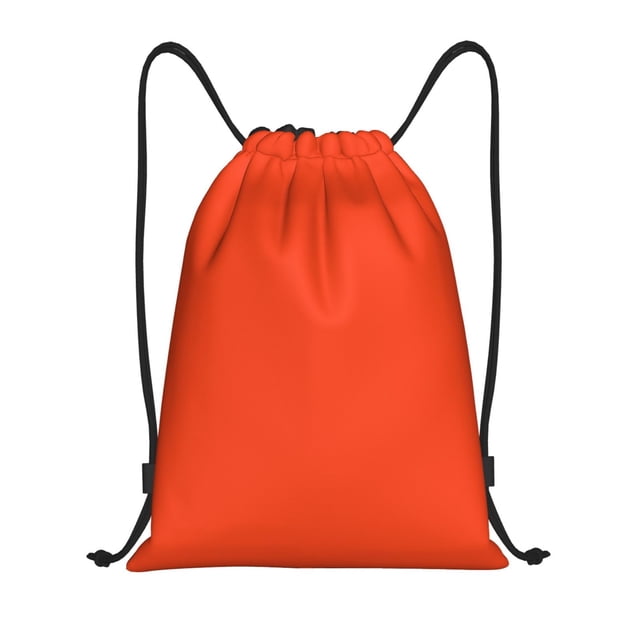 Saiise Orange Pattern Sports Drawstring Backpack - String Swim Gym Bag with Wet Proof Pocket for Women&Men-Medium