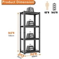 thumbnail image 2 of 4-Tier Kitchen Storage Shelves, Island Table for Kitchen, Metal Shelves Organizer, Microwave Stand, Coffee Bar for Small Spaces, Adjustable Shelves for Pantry, Living Room (13.8"D x 23.6"W x 54.3"H), 2 of 8