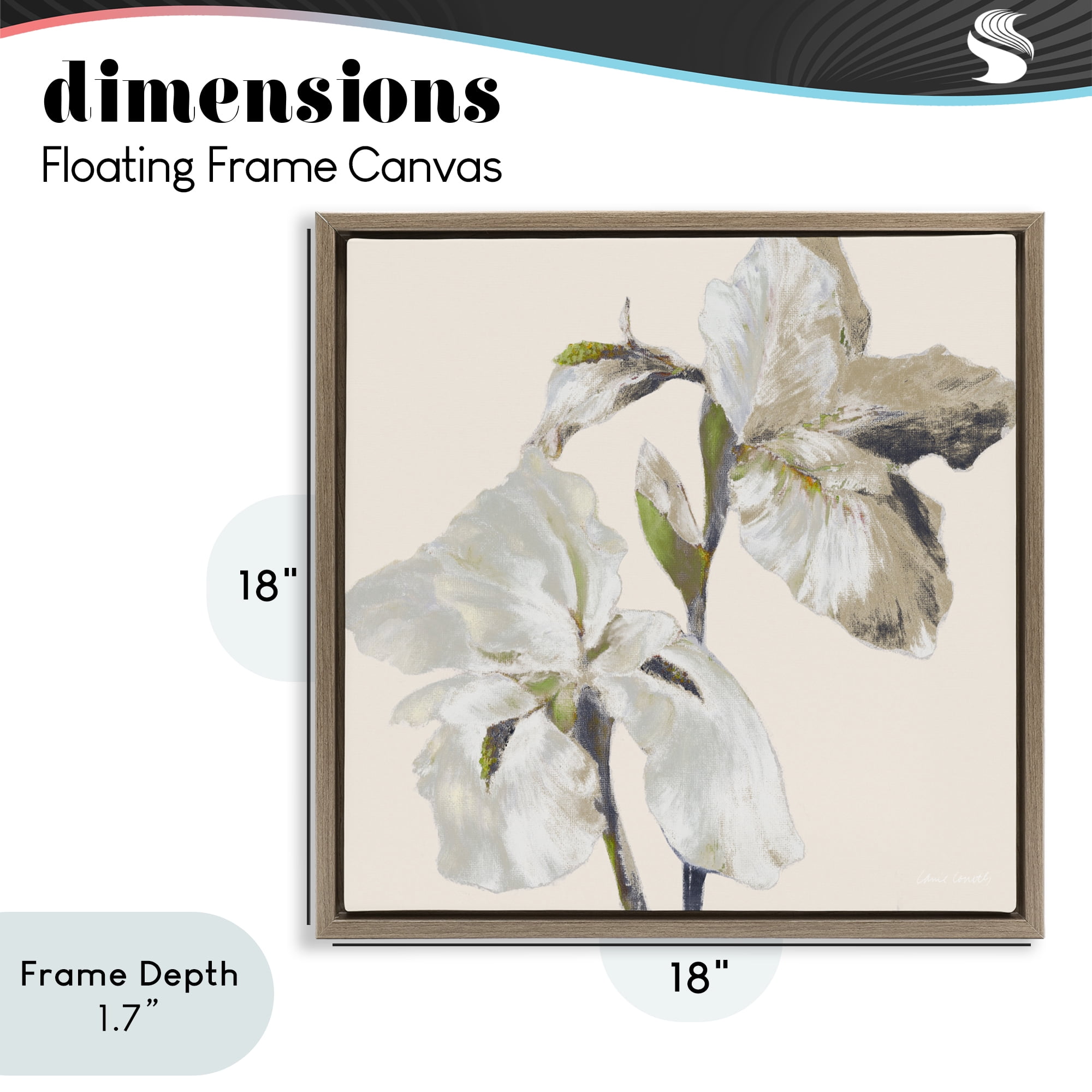 Stupell Industries Irises Soft Beige Brown Framed Floater Canvas Wall Art, design by Lanie Loreth