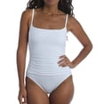 thumbnail image 2 of uikmnh Women's Solid Color One Piece Swimsuit Ruched Side Spaghetti Strap Swimwear Size:2XL, 2 of 6