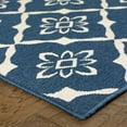 thumbnail image 5 of 2' X 8' Blue and Ivory Floral Stain Resistant Indoor Outdoor Area Rug, 5 of 10
