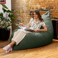 thumbnail image 3 of Jaxx Pillow Saxx 5.5-Foot Décor Bean Bag Giant Floor Pillow Lounge, Lush Velvet Green, 3 of 10