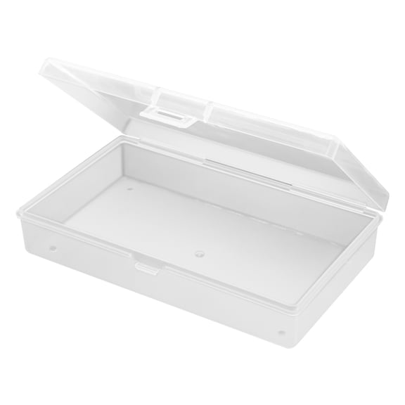 2 Packs Rectangular Clear Plastic Storage Container Box Hinged Lid Art Jewelry Making Organizer