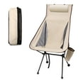 thumbnail image 3 of Silla plegable para acampar con reposacabezas, mueble con bolsa de transporte, silla de playa portátil para adultos, silla de pesca plegable para Beige, 3 of 9