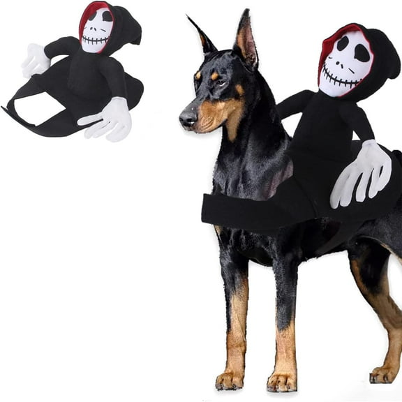 BT Bear Dog Halloween Costume, Devil on Horseback Pet Costume,Dog Harness Cosplay Birthday Christmas Halloween Funny Costume Party Special Costume for Medium and Large Dogs S:Neck Girth 9"-12"