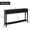 thumbnail image 5 of Kinbor Modern Long Console Table, 2-Tier Sofa Table for Living Rooms Hallways, Bright Black Finishing, 5 of 8