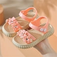 thumbnail image 2 of ZACPNCV Girl's Sandals Clear Rhinestone Glitter Ankle Strap Flat Sandals Summer Beach Vacation Sandal Pink 3.5-4 Years, 2 of 7
