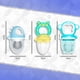 thumbnail image 2 of Chupones alimentadores para frutas y papillas con tapa libre de bpa, dibujos animados, 4m+ 3 piezas, 2 of 9