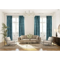 3S Brother's Air Force Extra Long Shiny Velvet Curtains Luxury Colors Light Blocking Hang Back Tab & Rod Pocket 1 Panel Curtain 5-30 Ft Home Décor Custom Made Drapes -Made in Turkey(52"W X 252"L)