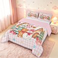 thumbnail image 2 of Manfei Festive Gingerbread Men Full Size Comforter Sets,Christmas Tree Snowman Bedding Comforter Set,Pink Green,Pink Reversible,3 Pieces,1 Comforter and 2 Pillowcases, 2 of 7