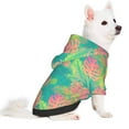 thumbnail image 2 of Fotbe Colorful Palm Leaves Print Small Dog Sweater Hoodies Pet Grey Hooded Soft Fleece Sweatshirts with Pocket Fall Winter Puppy Cat Sweaters Warm Clothes-Medium, 2 of 7