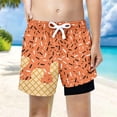 thumbnail image 2 of JAJAHO Swim Trunks For Boys Beach Shorts With Liner Summer Ice Cream Printed Casual Drawstring Boy Bathing Suit Bottoms 5-16Y, 2 of 3