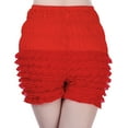 thumbnail image 2 of XIAONU Lace Ruffled Shorts for Women Elastic Waist Casual Bottoms, 2 of 4