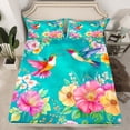 thumbnail image 2 of Feelyou Cherry Blossoms Flower Bed Sheets, Kawaii Hummingbird Animal King Sheets, Retro Chinese Style Sheet Set, Ultra Soft Bedroom Decor, 4 Pieces, 2 of 7