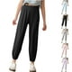 thumbnail image 5 of Odeerbi 3-15 Años Niñas Hielo Seda Pantalones Deportivos Verano Entrenamiento Atlético Deportes Jogger Pantalones Color Sólido Casual Cómodo Joggers, 5 of 5
