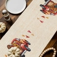 thumbnail image 2 of ERUNPONLY Fall Red Truck Table Runner - 72 Inch Long Thanksgiving Sunflower Turkey Maple Leaf Linen Cotton Linen Dress Scarves Farmhouse Table Runner for Kitchen Dining, Coffee Table, 16" x 72", 2 of 8