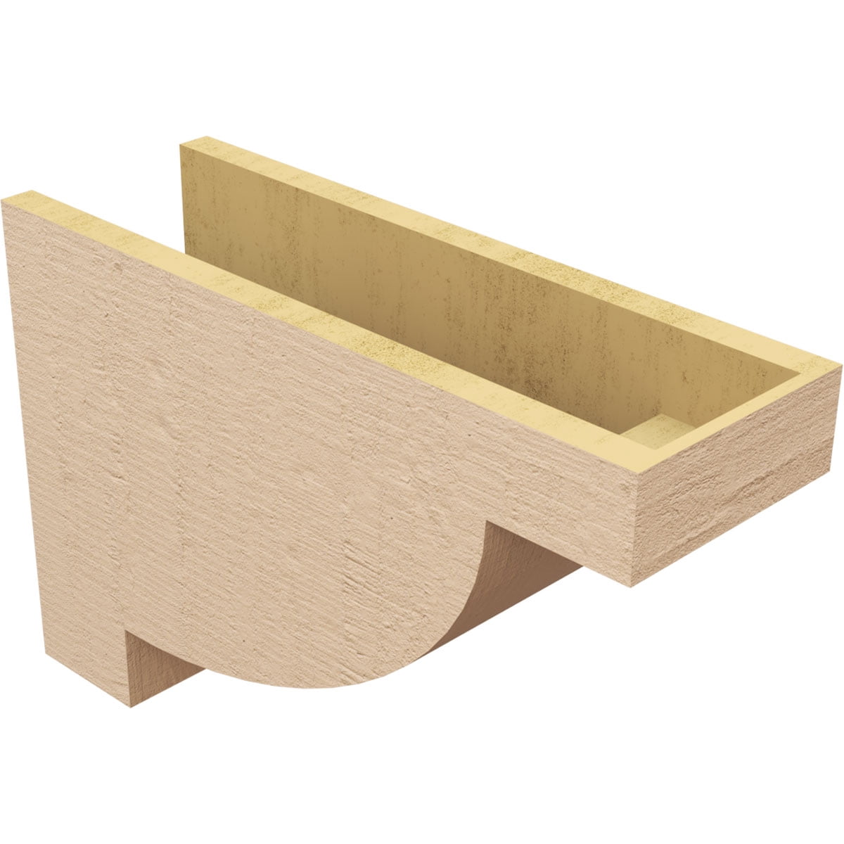 7"W x 21"D x 14"H Classic Alpine Rough Cedar Woodgrain TimberThane Corbel, Primed Tan
