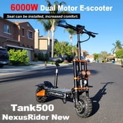Electric Scooter for Adults and Teen, 60V 35Ah Battery Range 60+ Miles, 2*3000W Motor Up to 52 MPH, 11 Tires E-Scooter with Adjustable Seat UL2272