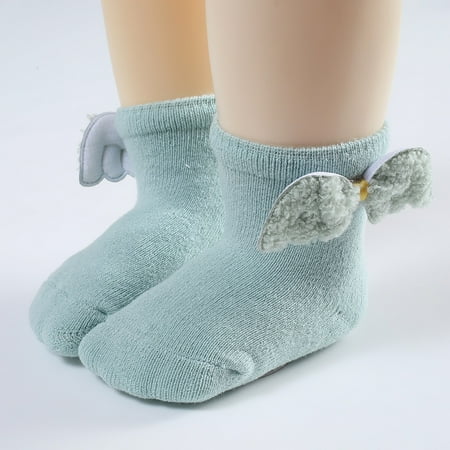 

kpoplk Winter Socks For Kids Kids Winter Warm Toddlers Boys Girls Children Princess Side Cute Cartoon Cings Decoration Floor(Mint Green)