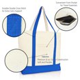 thumbnail image 4 of Dalix Capacious Embroidered Shopping Tote Bag in Royal Blue, 4 of 5