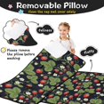 thumbnail image 3 of Strawberry and Flower Black Pattern Teens Toddler Nap Mat with Pillow, Sleeping Mat Bag for Preschool Daycare 51"x22", 3 of 6