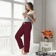 thumbnail image 4 of Uemuo Maroon Pattern Women's Wide Leg Palazzo Lounge Pants with Pockets Light Weight Loose Comfy Casual Pajama Pants-XX-Large, 4 of 9