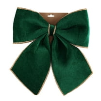 Christmas Red Velvet Bows 14" × 11" Decorative Holiday Bows for Wreath, Garland, Tree, Indoor Outdoor Xmas Decorations, Green, Bow